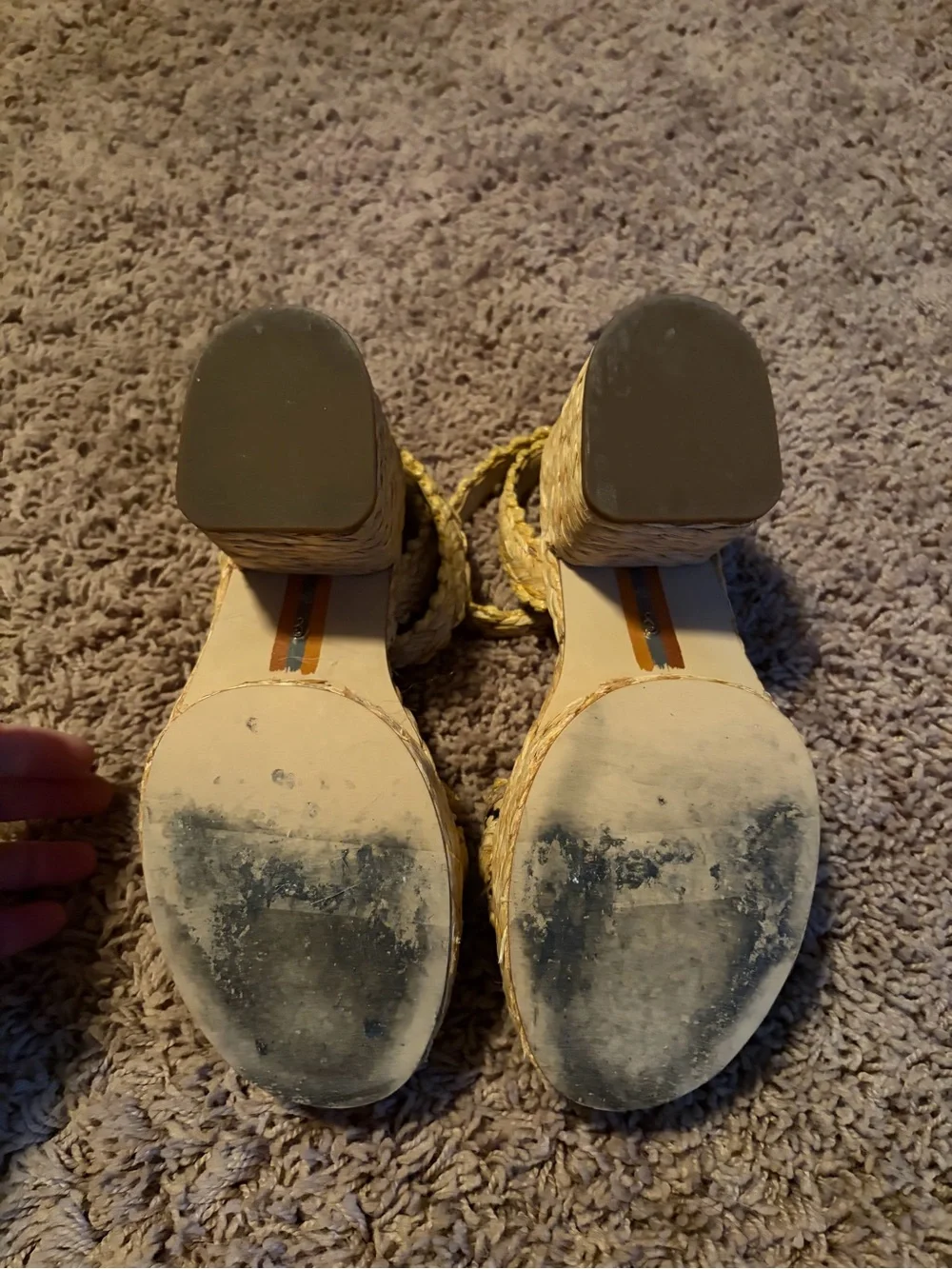 Sam Edelman Iliana Braided Espadrille platform Sandals Natural Multicolor sz 7.5